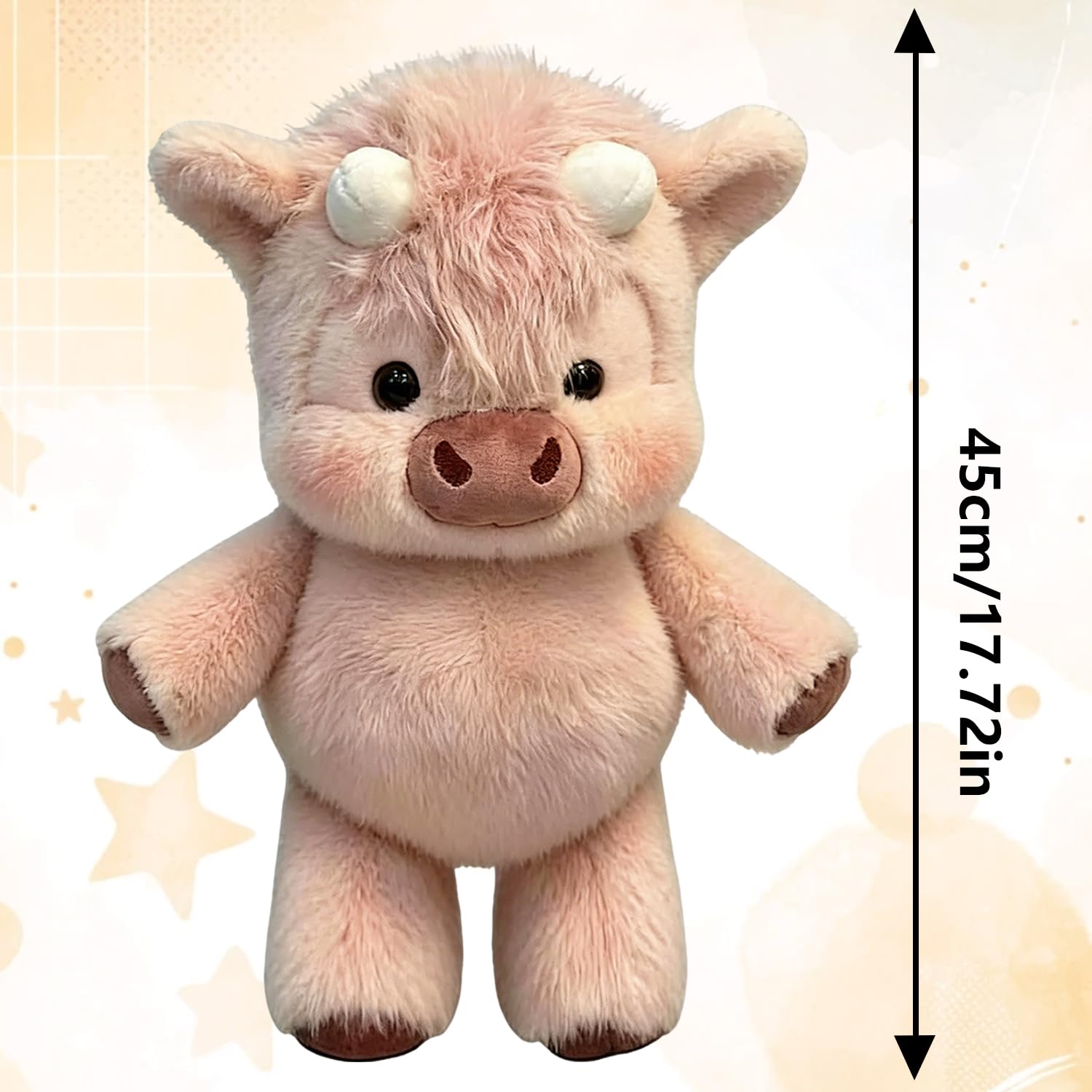 Peluche che Corre, 45cm Mucca Morbido Peluche, Plush Cow Stuffed Toy Soft, Peluche Highland Cow, Pupazzo Che Corre, Peluche Mucca Che Corr-e, Peluch-e Vitello Che C-orre, Per Ragazzi E Ragazze