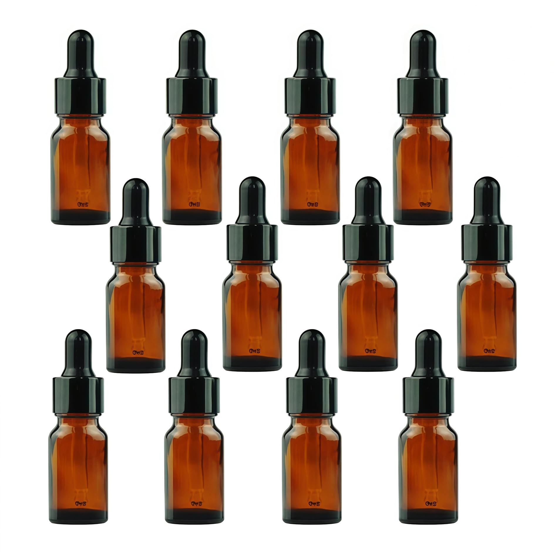 erioctry 5ML/10ML Amber Glass Essential Oil Bottles and Eyed Dropper Black Caps Makeup Cosmetic Sample Container Bottle for Essential Oil Aromatherapy Use(Pack of 12) (10ML)-picture-30