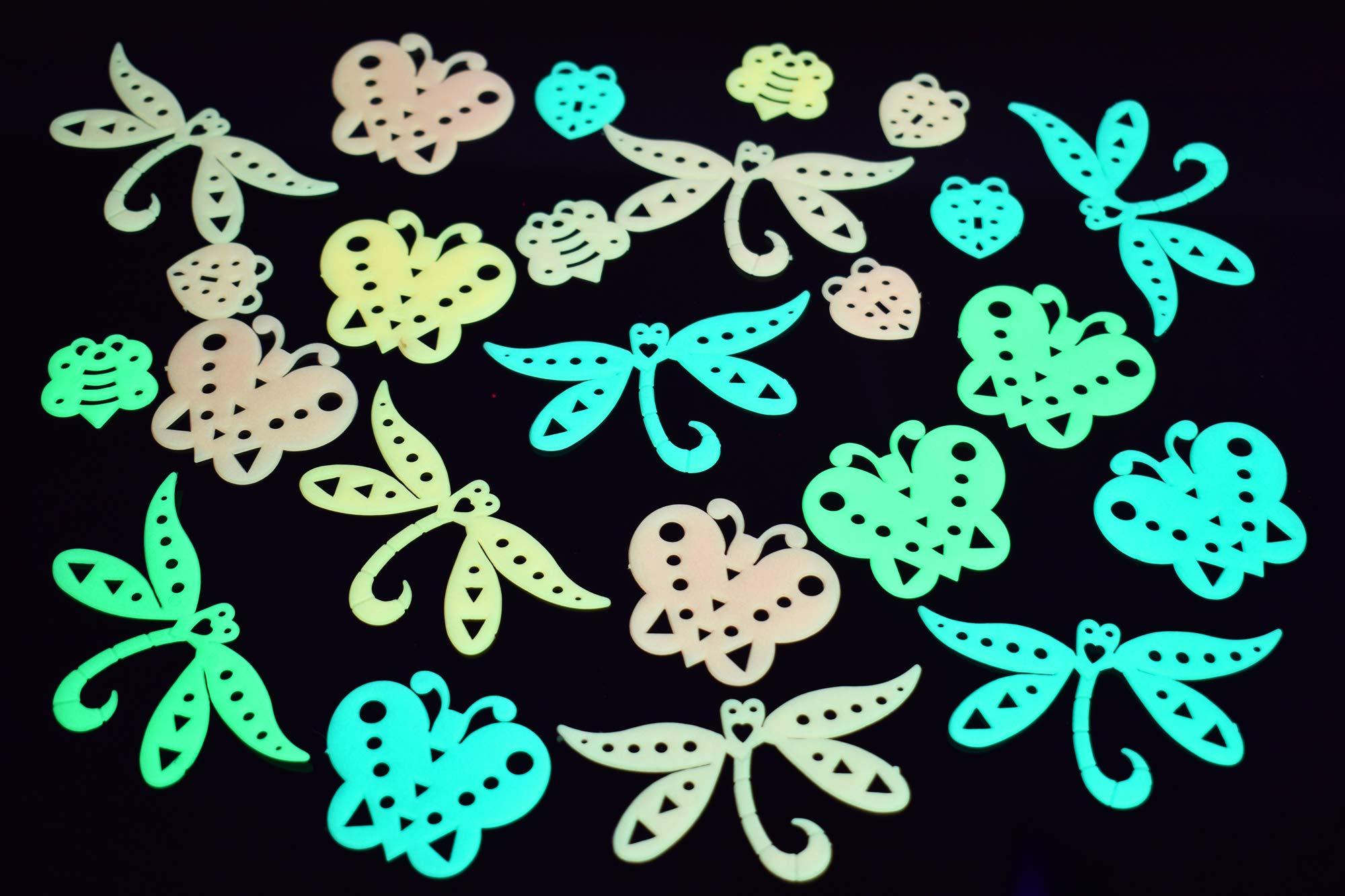 DirectGlow 24 Piece Glow in The Dark Butterflies and Bugs Wall Ceiling Decor