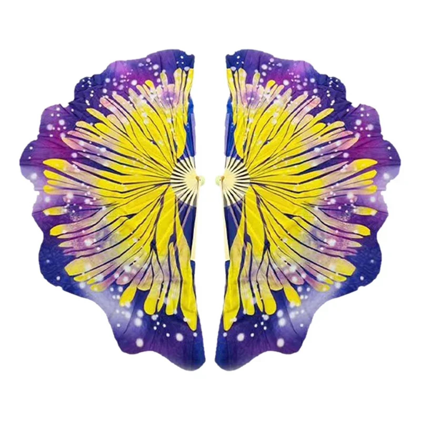Éventail de Danse Papillon en Soie Dégradée 20/30cm pour Pratique de la Danse Classique et Yangge