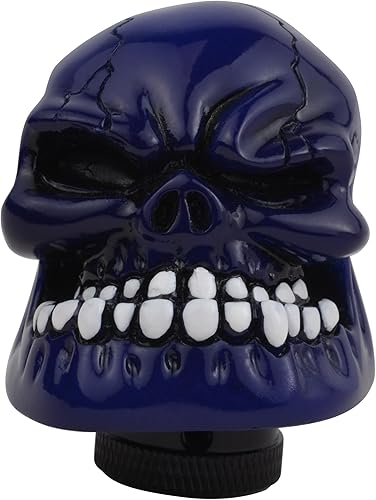 Miniatura 2 de Pomo para palanca de cambios manual Mavota, con forma de calavera, color negro, Azul2