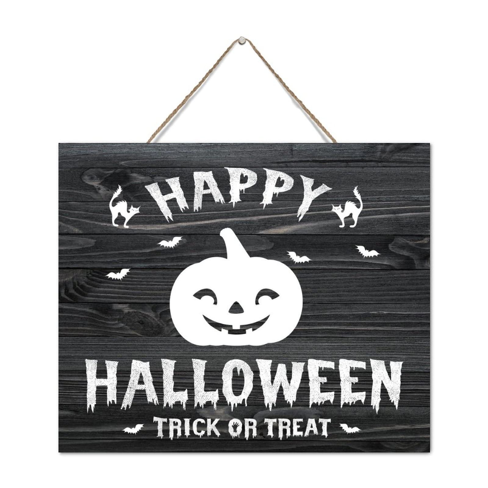 Plaque bois Happy Halloween pour sublimer votre table de salle à manger et vos murs de chalet