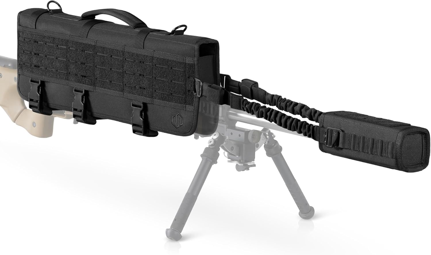 Savior Equipment 20" MOLLE Tactical Rifle Scope Carry Case & Muzzle Cover w/Hook Backing, Padded 600D Heavy Duty Polyster to Protect Firearm During Transportation