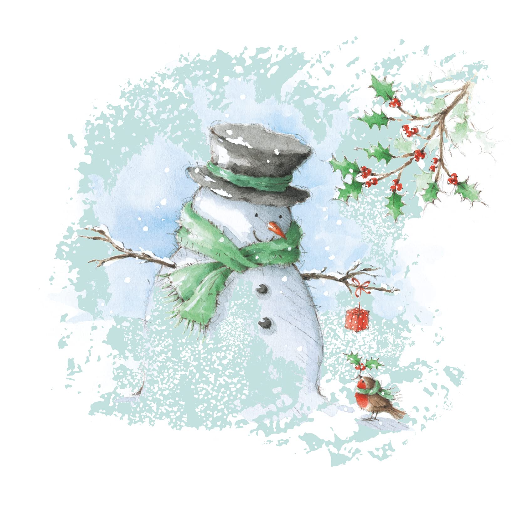 Weihnachtskarten-Set „Robin & Berries“ – 6 Stück Mit Umschlägen (140 X 140 Mm), Fördert Wohltätige Organisationen
