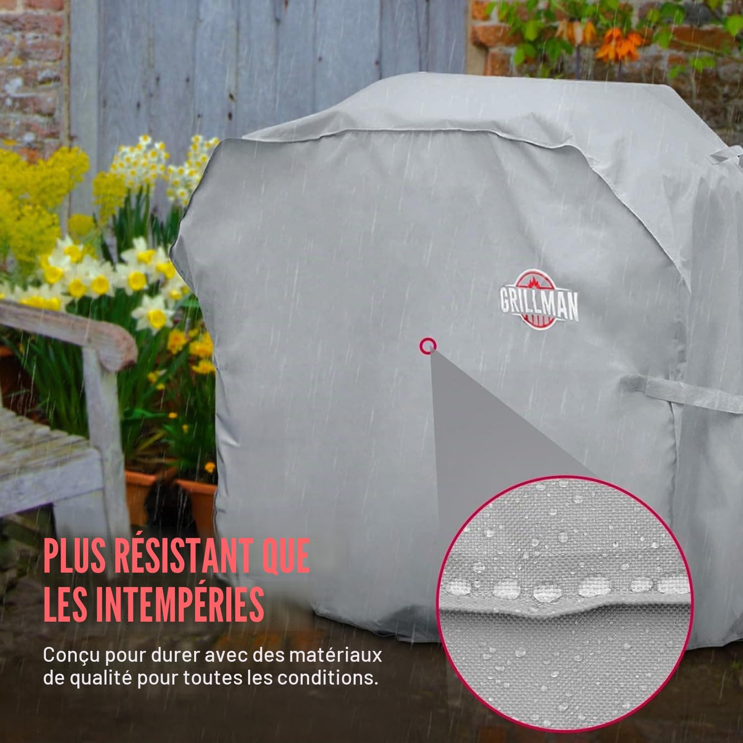 Grillman Housse de Protection pour Barbecue, Housse Imperméable pour Barbecue (147 x 61 x 122 cm)