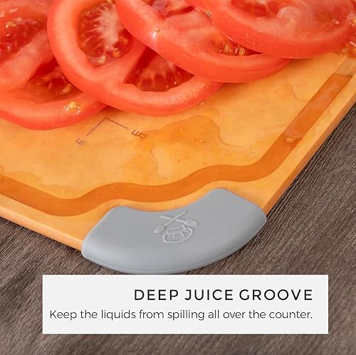 Miniatura 5 de Elihome Tabla de cortar y pastelería esencial para cocina, tabla de cortar de fibra de madera para cocina, apta para cuchillos, apta para
