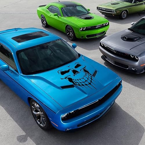 Miniatura 6 de JSCARLIFE Calcomanías de calavera para automóvil, prácticas calcomanías para capó de automóvil, calcomanías gráficas de vinilo autoadhesivas para