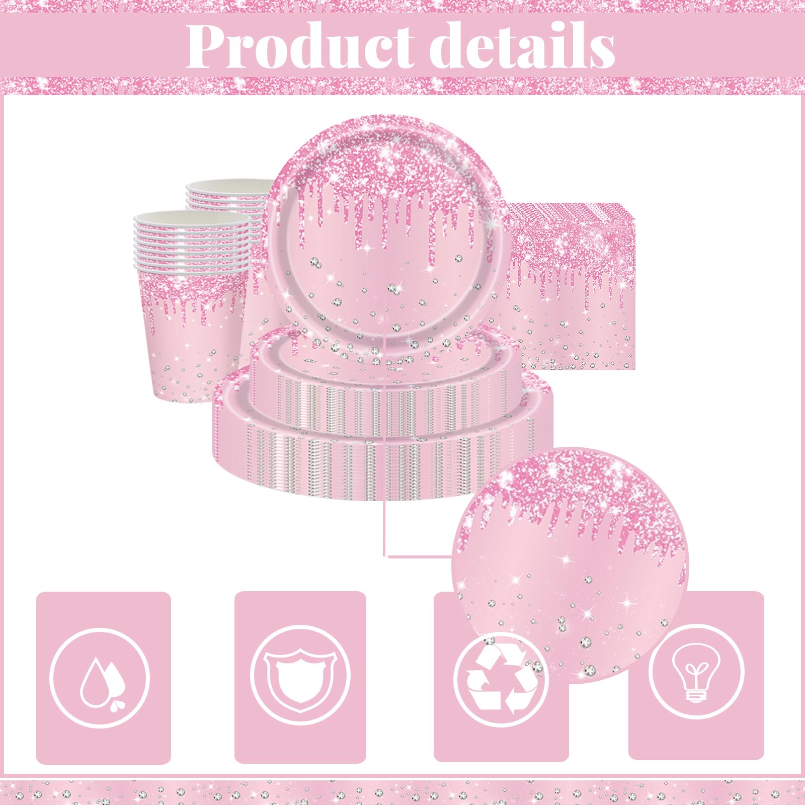 ZCSLD 2-12 Pezzi 137x274 CM Tovaglie Rettangolari Rosa per Eventi, Tovaglie USA e Getta Impermeabili Resistenti per Feste di Compleanno, Matrimoni