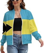 Dominican Flag Women's Graphic Varsity Jacket Button Down Baseball Long Sleeve Bomber Jacket