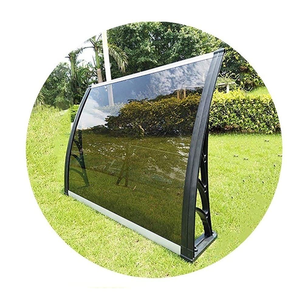Awning Canopy Window Door QIANDA Polycarbonate Panel Brown Patio Roof Cover Arch Canopies Household Outdoor Application (Size : 80cmx80cm)
