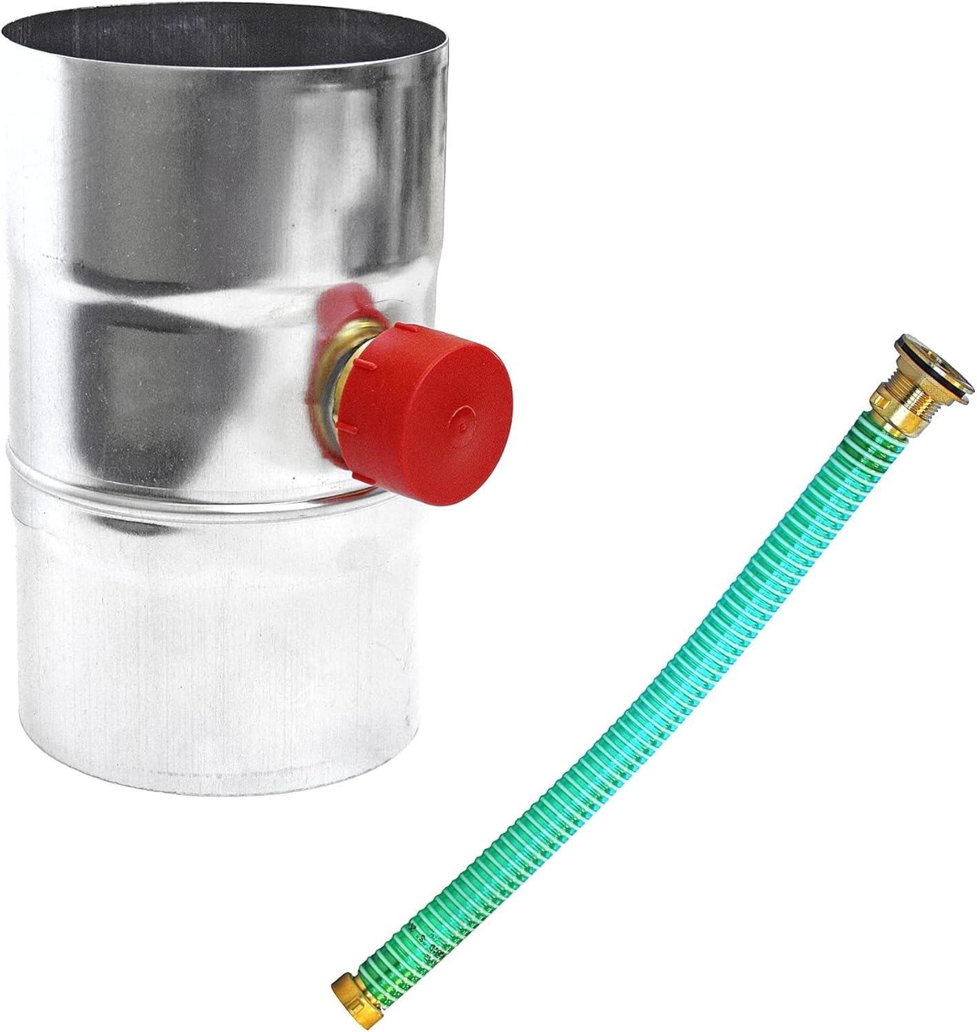 SAREI Regenwassersammler NW 80 Zink & Schlauch, Montage im Fallrohr