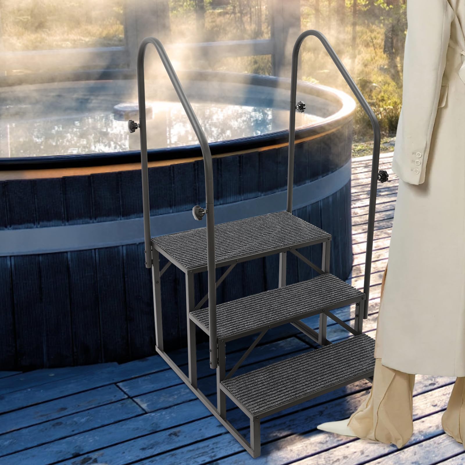 Wohnmobil-Treppe 3-stufige, Tragbare RV Stufen, 204kg Tragkraft