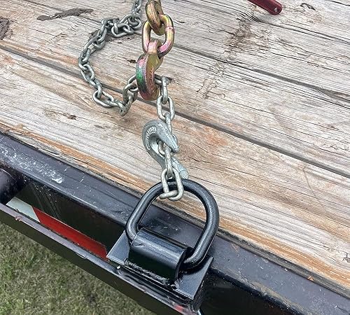 Vista 29 de Mytee Products Anillo en D de bolsillo de estaca ajustable resistente con pasador de enganche de 1/2 pulgada, WLL 5400 libras y 4 agujeros para Negro