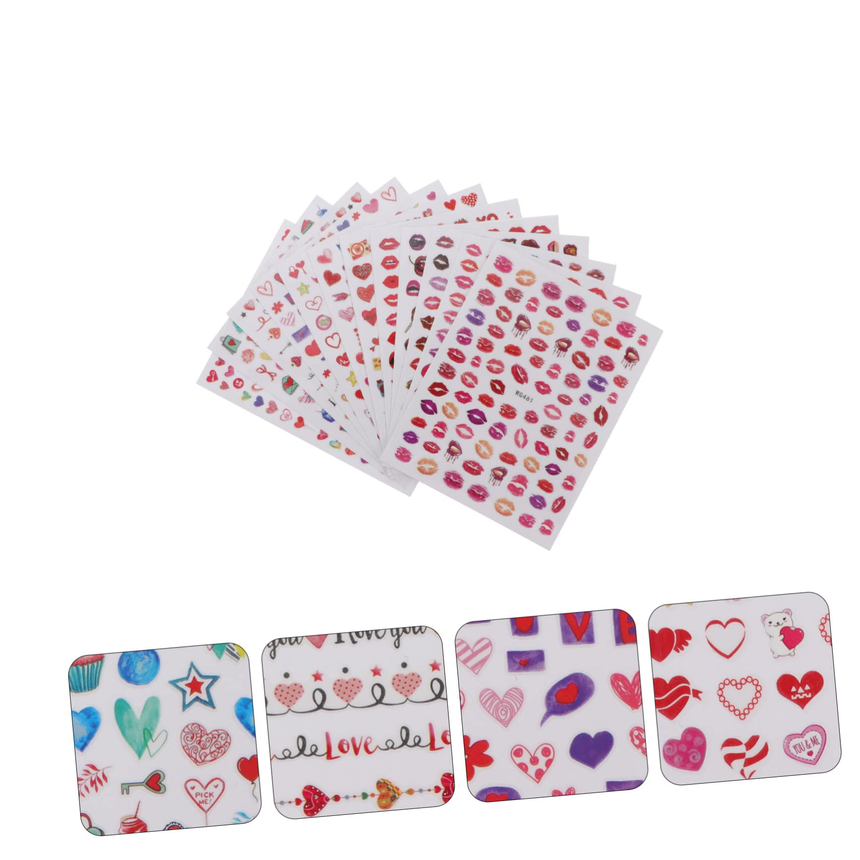 Healeved 3 Series Pegatinas Para Decoración De Uñas De San Valentín Diseño De Uñas Esmaltadas Calcomanías Adhesivas Para Uñas Decoraciones Para Uñas Decoración De Uñas 12 hojas*3