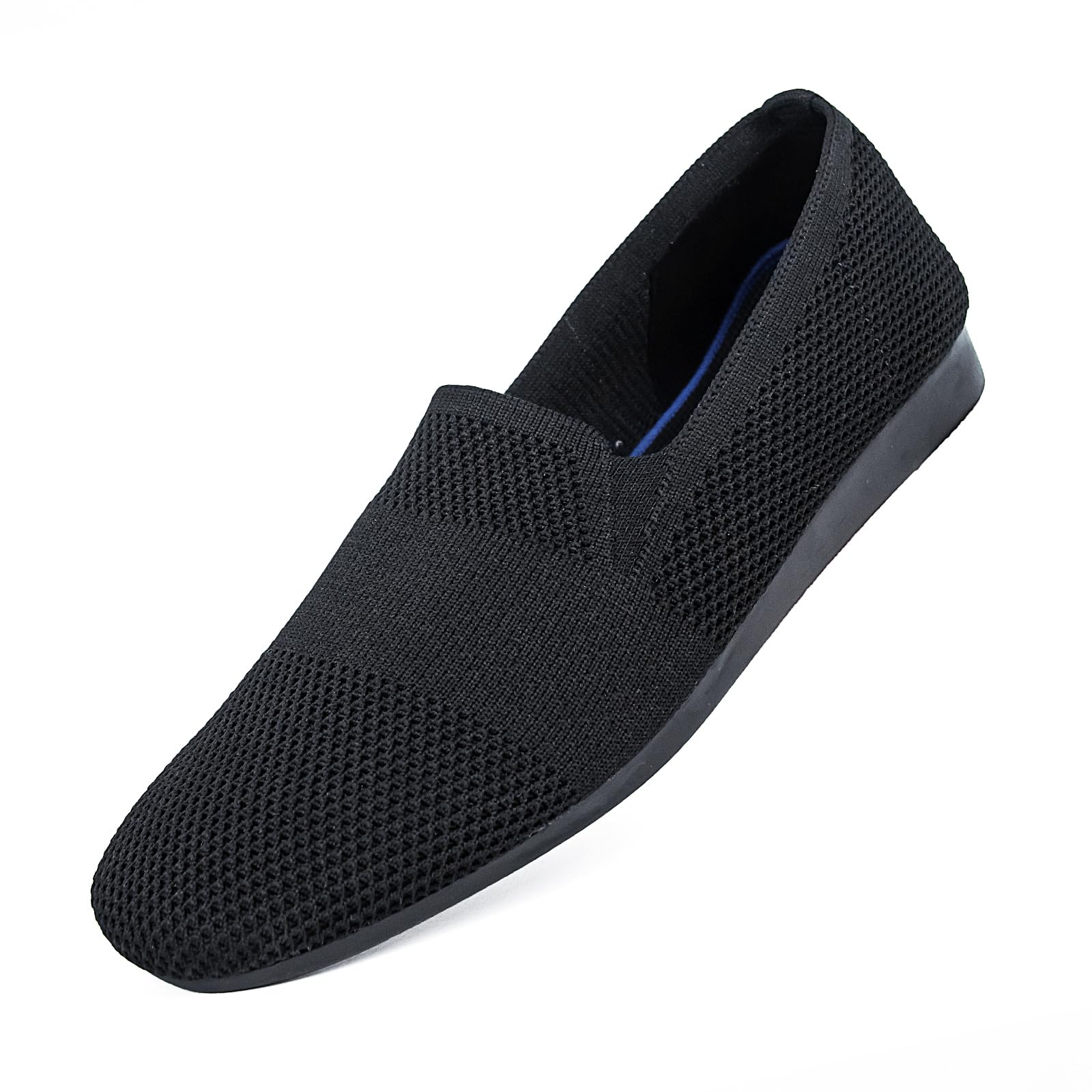 Puxowe Damen Ballerina Slip On Strick Kleid Flache Schuhe Pumps Bequem Ballerinas für Damen Runde Zehe