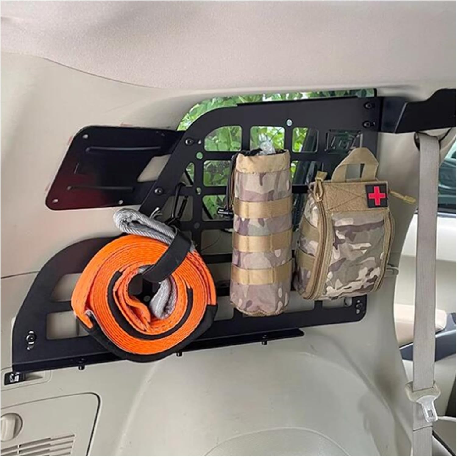 ITrims Rear Cargo Rack Basket for Mitsubishi Outlander 2007-2011 Car Accessories Interior Luggage Carrier Modular Storage Panel Trunk Shelf Hanging Boards Organizer Kit Aluminum Alloy (Side)