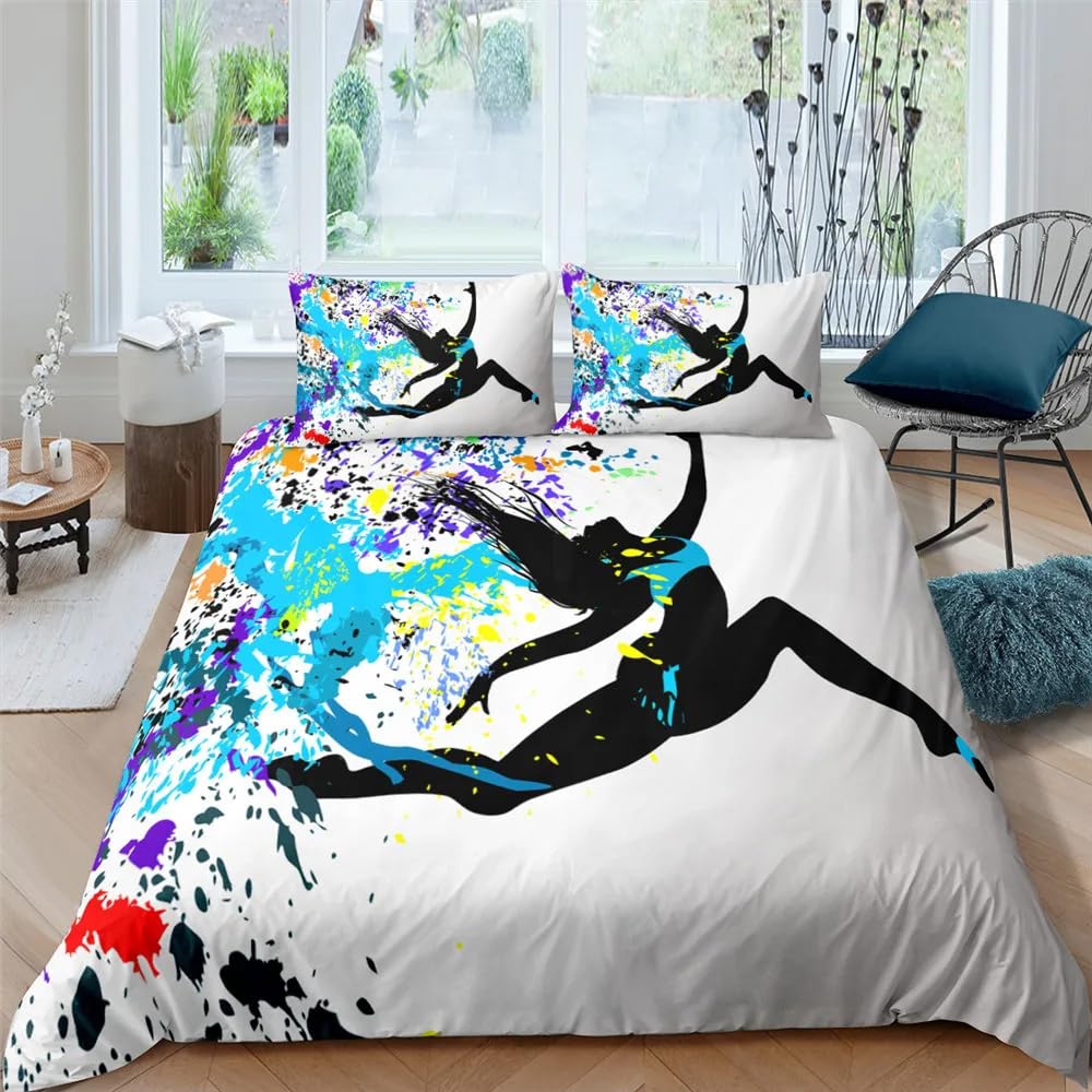 QBIDCSX Bedding Sets Single Gymnastics Bedding Sets Single Koala Duvet Cover 200x200cm with Zipper Closure, Hypoallergenic Quilt Cover with 2 Pillowcase for Boys Kids Girls