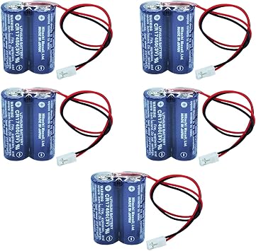 5 Pack 2CR17450 CR17450 3V 2600mAh Battery Pack for Mazak Transfer Machine Detection CR17450-2WK27/ D80UB016170