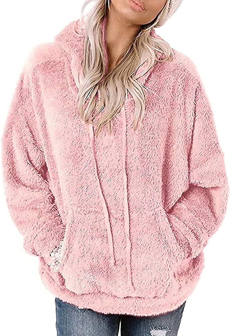 Pink fuzzy hoodie Outlet