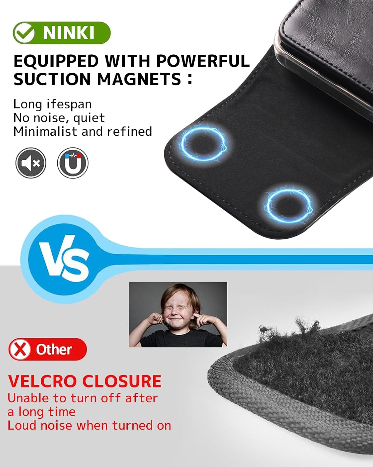 NINKI Belt Clip Holster for Galaxy S26 Ultra S25 Ultra Phone Holster, Leather Cover Pouch for iPhone 17 Pro Max Pouch 16/15/14/13 Pro Max Waist Holder for Pixel 10 Pro XL Case Belt Holder Loop, Black - Image 3