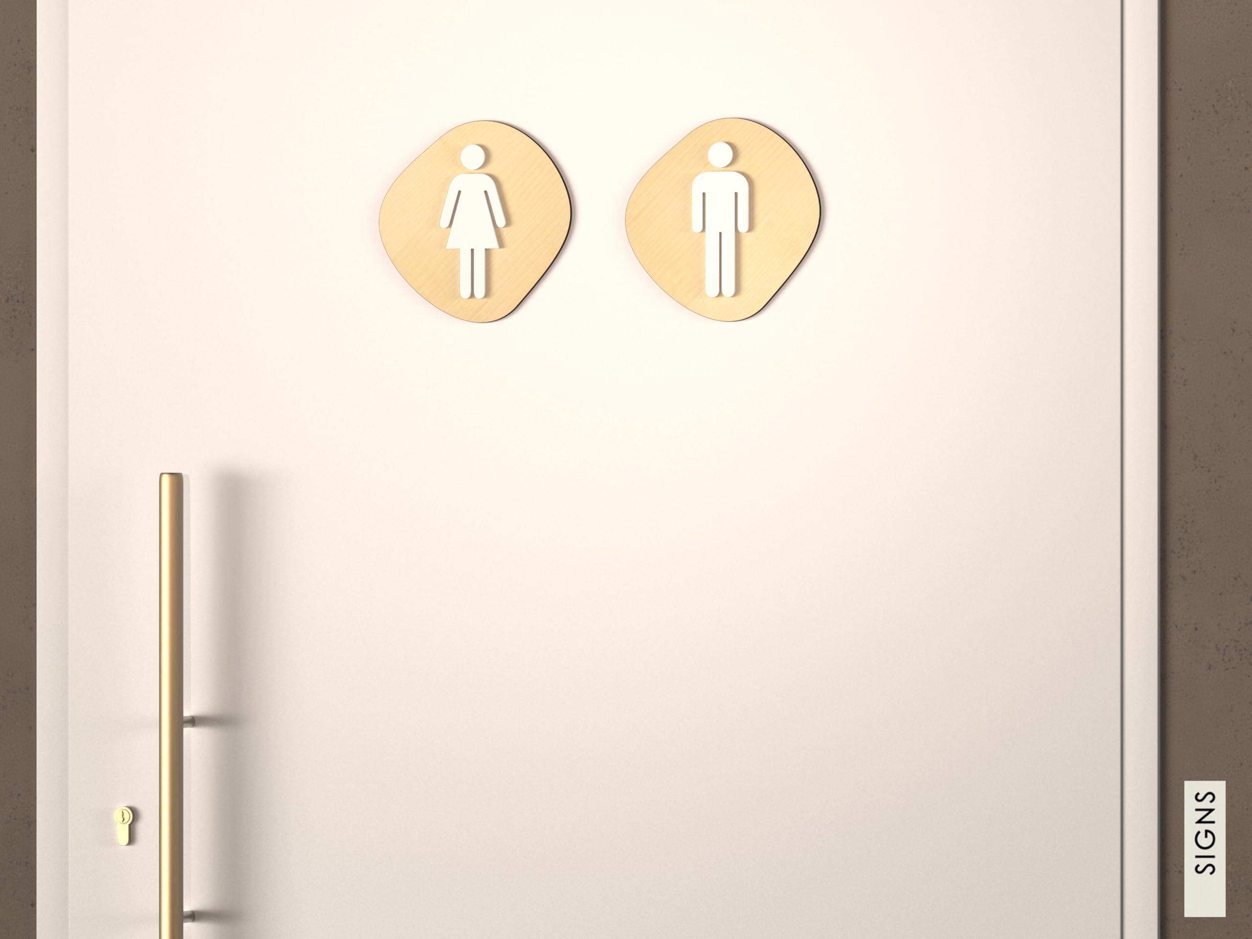 Plaque signalétique Toilette Homme Femme Handicapé Douche - Pancarte Toilette pour Porte Autocollant Pierre
