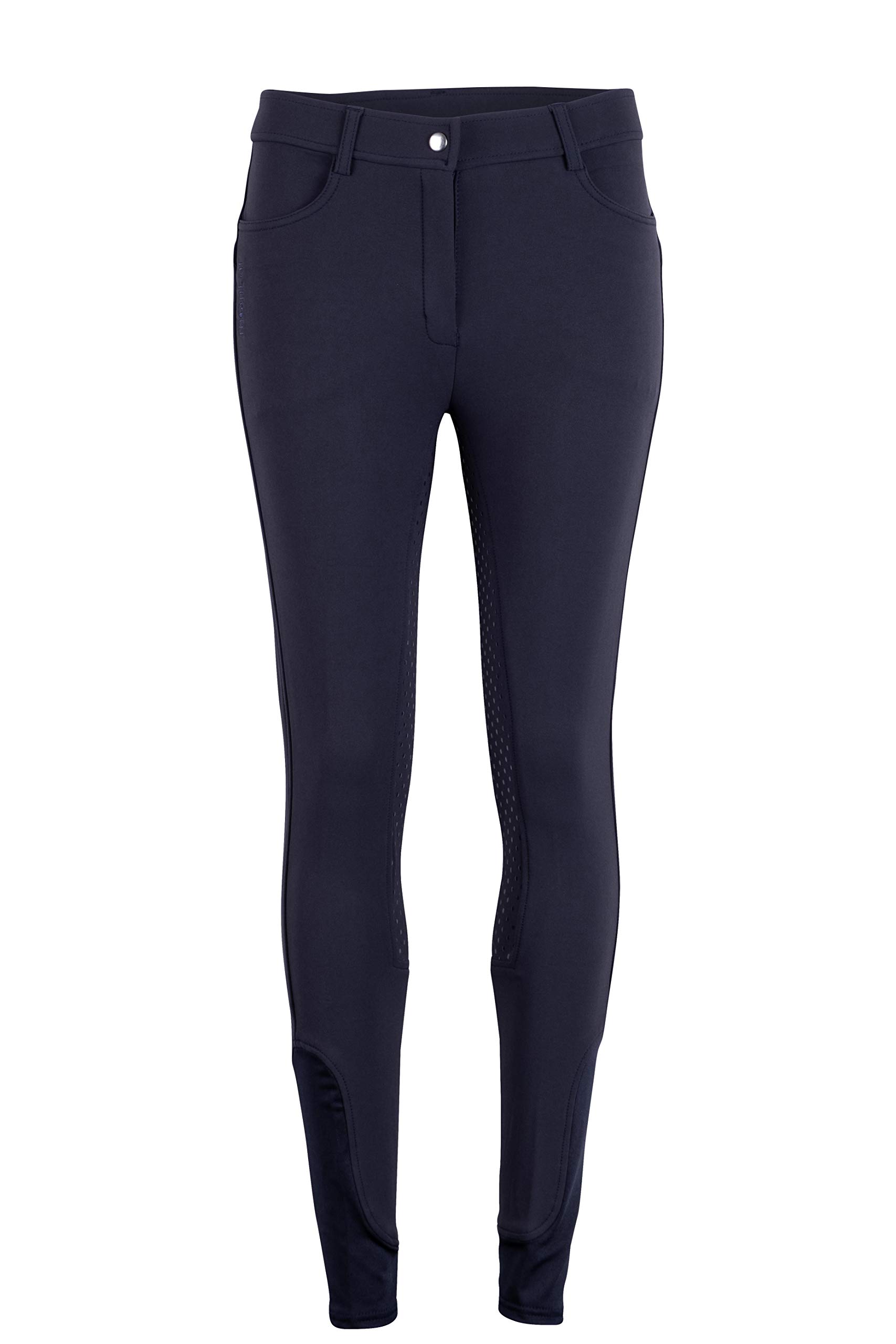 Montar - Pantalones de equitación con Cintura Normal y Refuerzo de Silicona, Color Azul Marino, tamaño 34