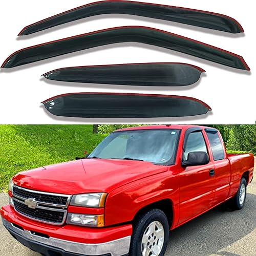 Miniatura 12 de Viseras laterales de ventana de automóvil, deflectores de ventilación para Chevrolet Silverado 99-06 y GMC Sierra 1500 2500 3500 2500HD protectores