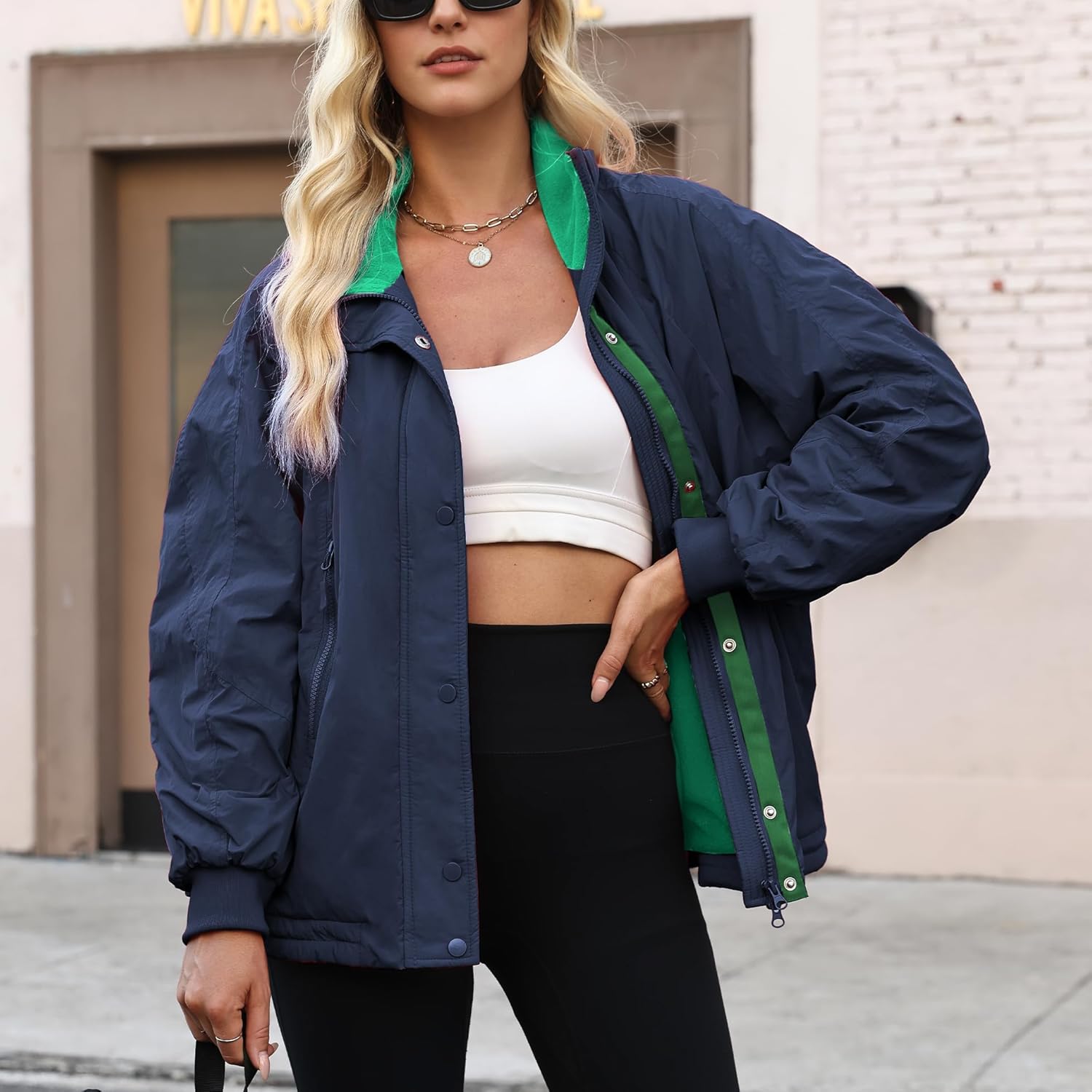 Winter Jackets for Women Long Sleeve High Neck Zipper Up Fleece Lined Overcoat Field Tripper Jacket with Pockets - Image 6