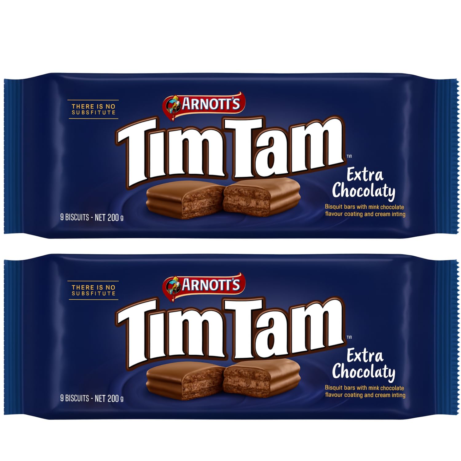 Arnott’s TimTam Extra Chocolaty Biscuit Bars | Rich Milk Chocolate Coating & Creamy Filling | Imported Australian Chocolate Snack | Premium Crunchy Chocolate Cookies 18 Biscuits (Pack Of 2) – 200g Pack (IMPORTED-AUS)-image-1