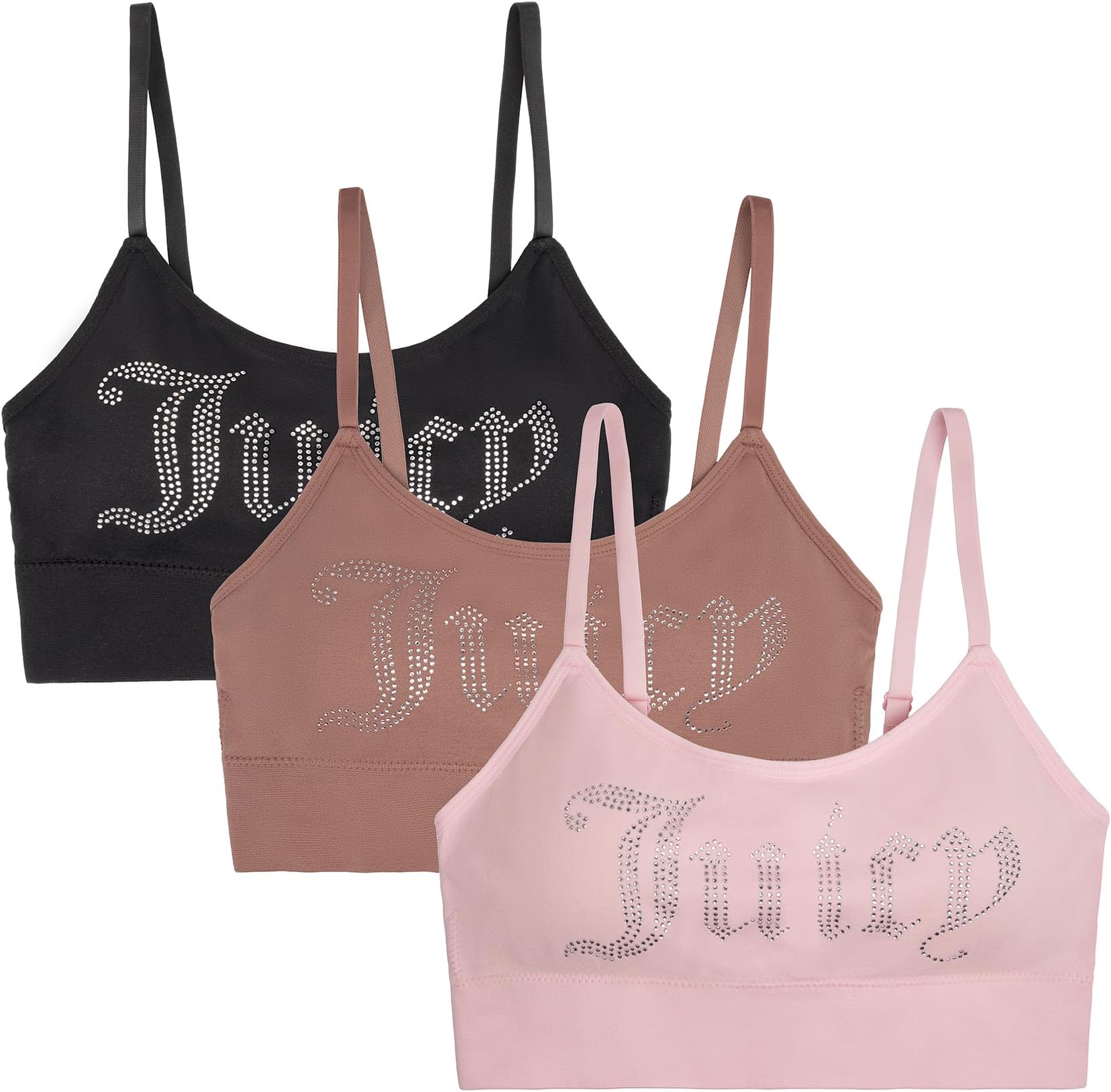 Juicy Couture Women's Multipack Seamless Comfort Lounge Wirefree Bralettes