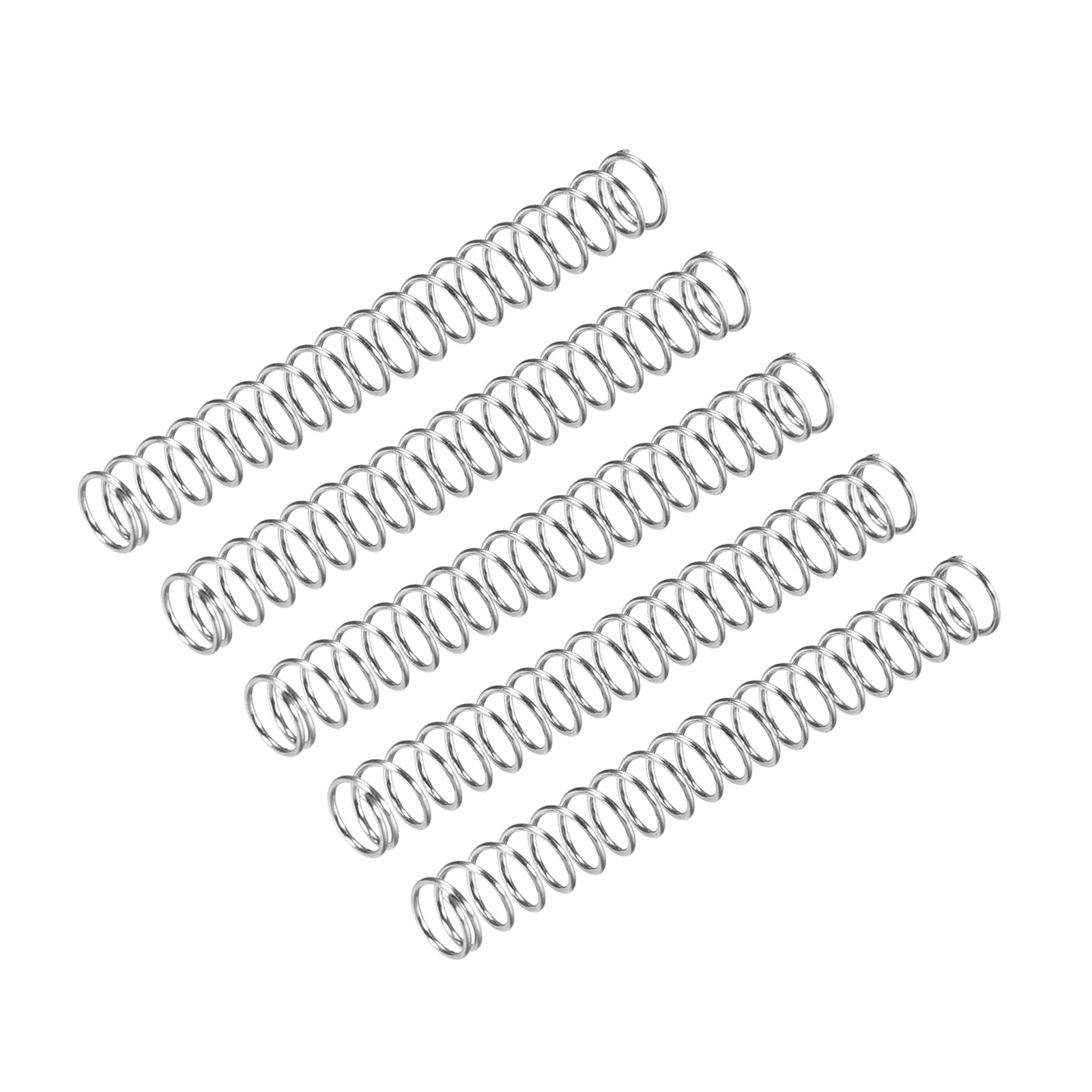 uxcell Compression Spring, 5Pcs 304 Stainless Steel, 5mm OD, 0.5mm Wire Size, 25mm Free Length, Silver Tone — Amazon image 9