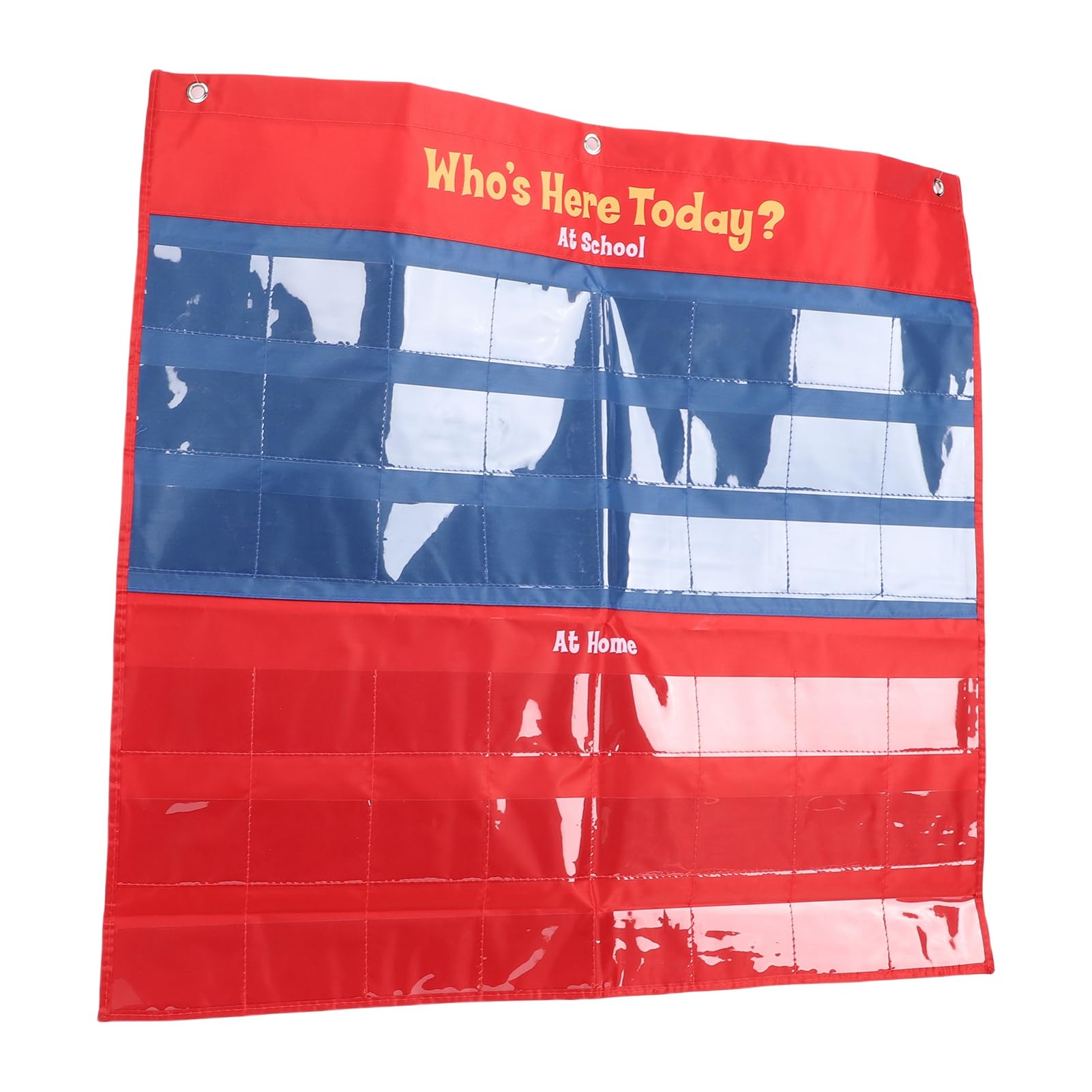 Naroote Tableau de Présence de Poche en Classe, 48 Pochettes Transparentes pour Cartes de Visite, Organisateur de Connexion en Tissu Polyester PVC avec Poches Transparentes, Idéal pour les Enseignants