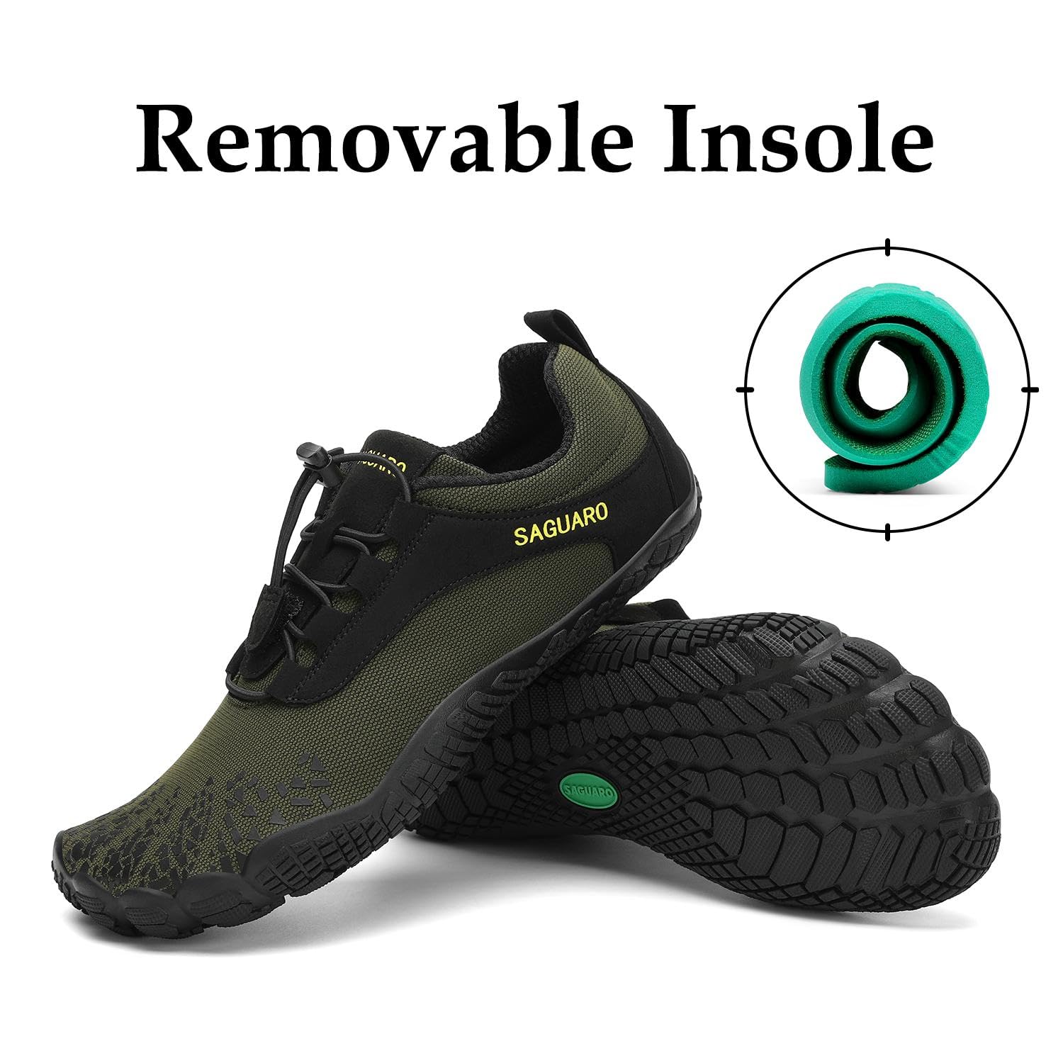 SAGUARO Unisex Barfußschuhe mit Breiter Zehenbox und Zero-Drop Solhe - Weich rutschfest Atmungsaktiv