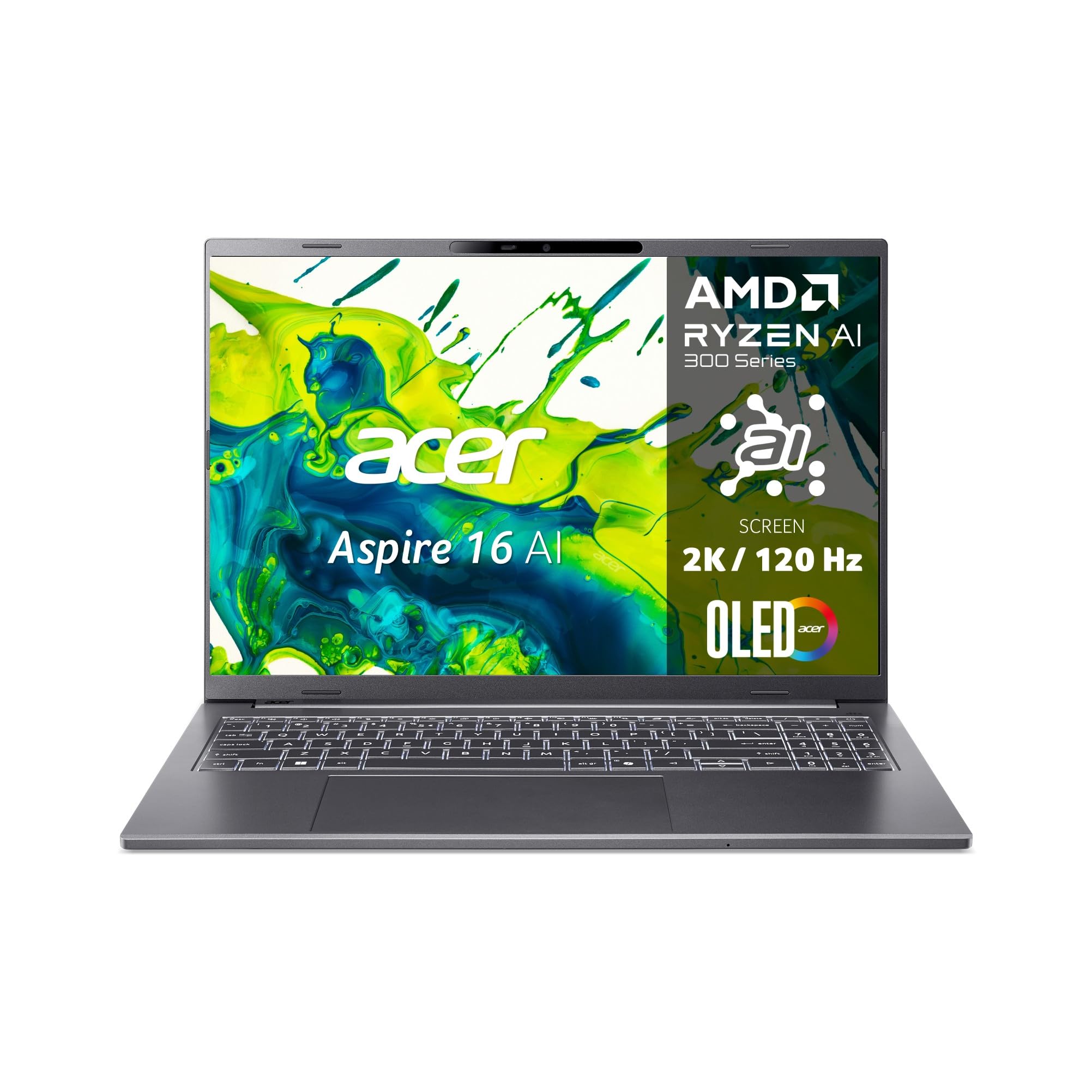 acer Aspire 14 AI OLED Notebook A14-61M Ultrabook/Laptop, 14" WUXGA 60Hz OLED, AMD Ryzen 5 340, 16GB RAM, 512GB SSD, Radeon Graphics, Windows 11 Home, Silber
