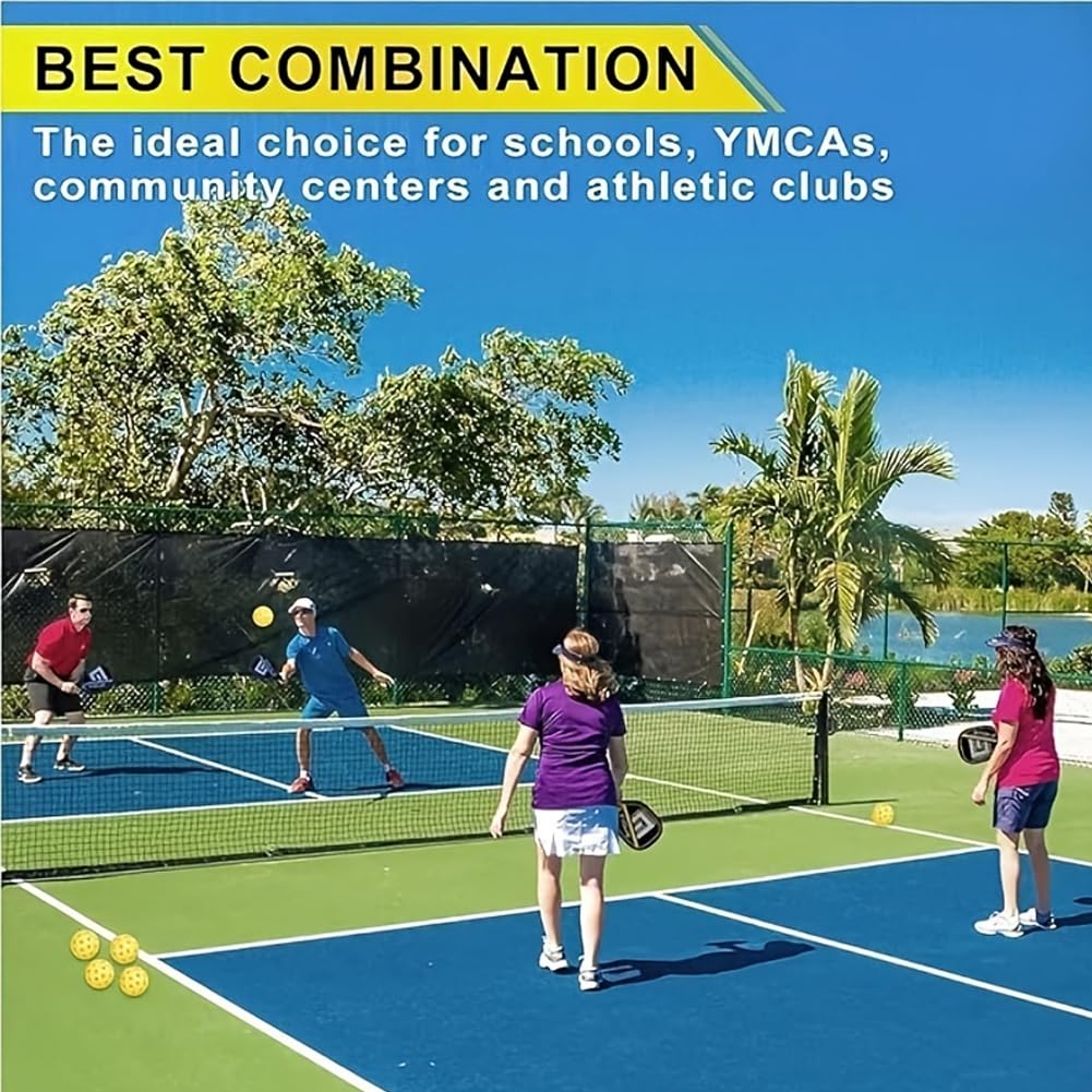 Pickleball - Juego de raquetas de remo para pickleball con 4 remos, 4 pelotas y 1 bolsa de transporte, para principiantes y jugadores recreativos, para exteriores e interiores