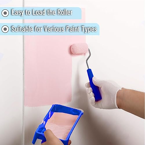 Miniatura 5 de Bates - Kit de rodillos de pintura de espuma de 2 pulgadas, 10 piezas, kit de rodillos de pintura pequeños, 1 bandeja de pintura de plástico, 2