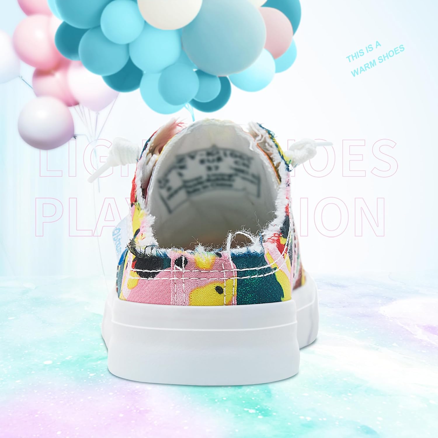 Obtaom Women Canvas Mules Memory Foam Clipper Fashion Sneakers Comfortable Slip-On Mule Backless Holiday Shoes - Image 2