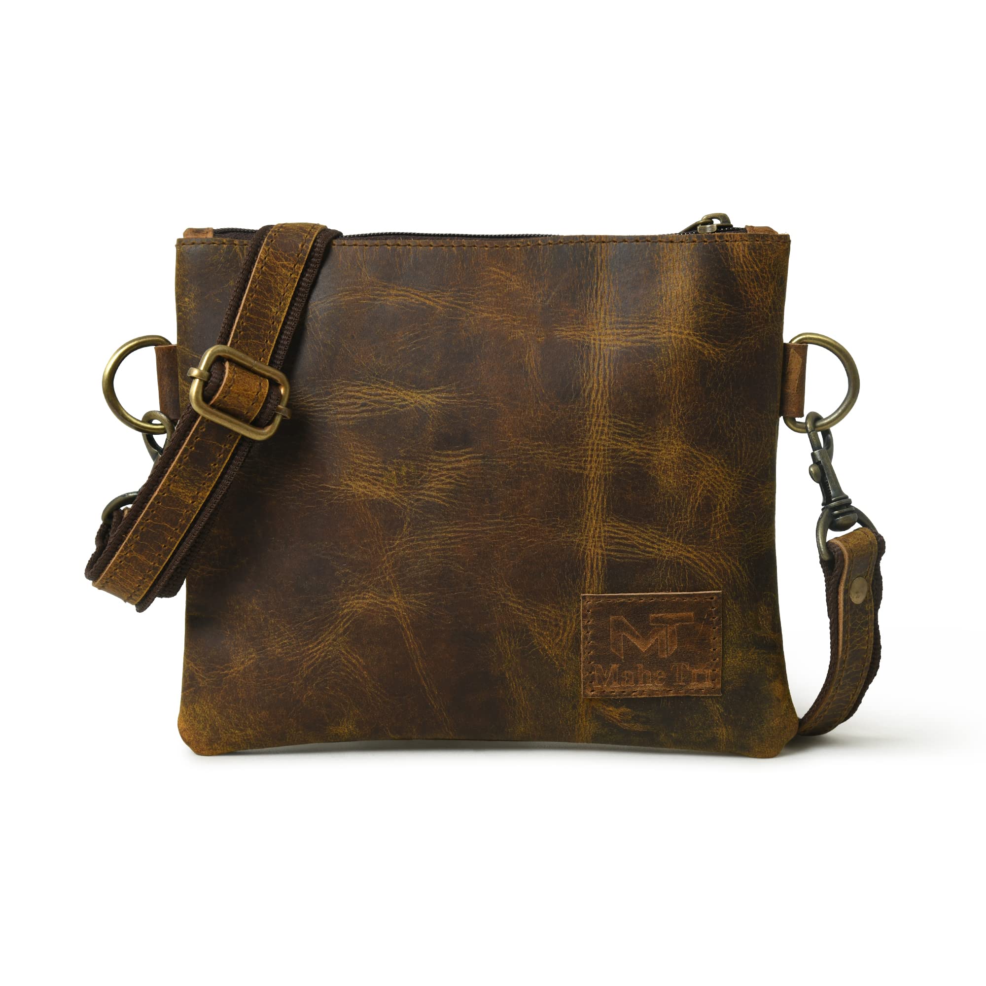 MaheTri Darcy Women Leather Cross Body Sling Bag With Adjustable Shoulder Straps Genuine Leather Sling Bag For Girls