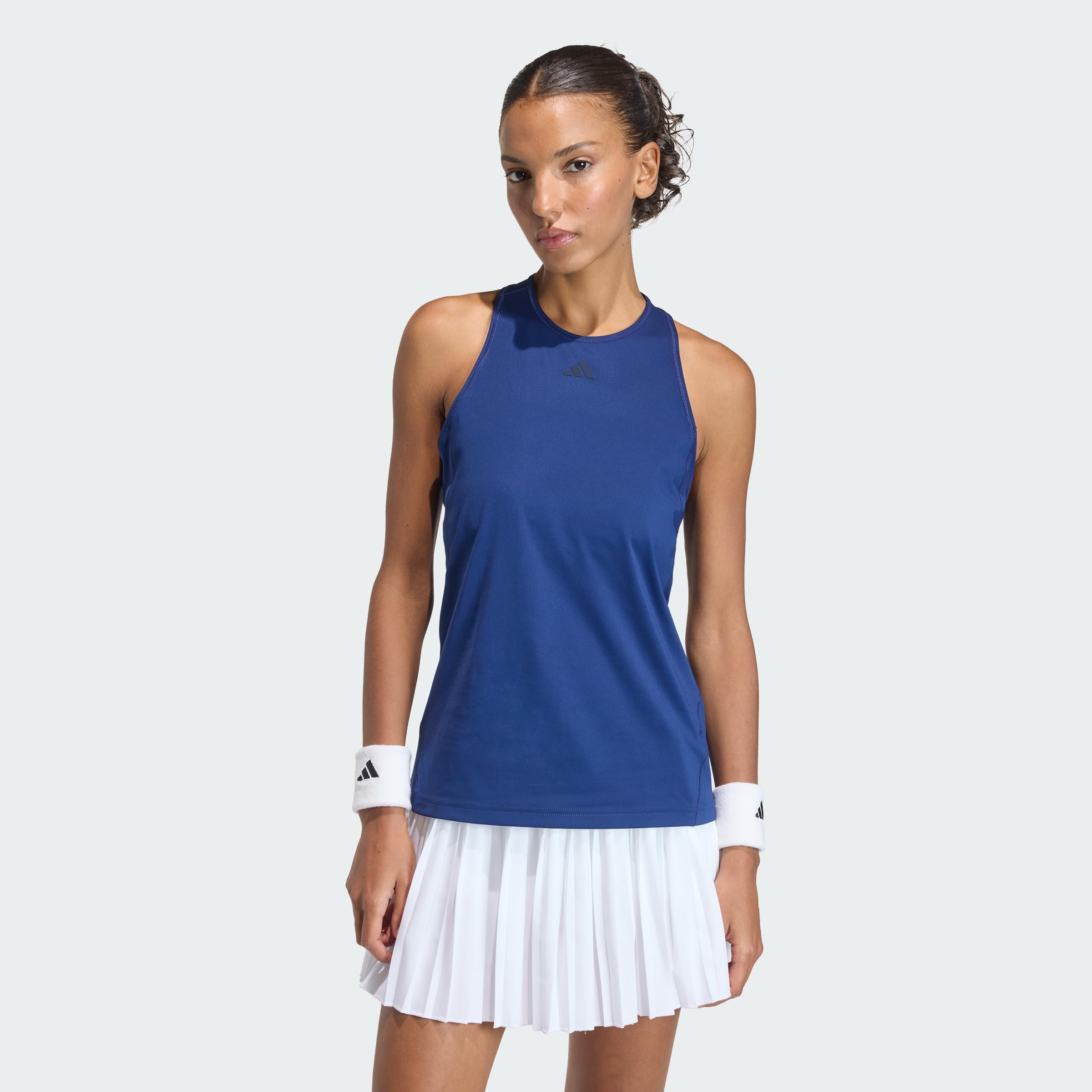 adidas Women's Club Tennis Climacool Tank Shirt, Dark Blue/Dark Blue, S