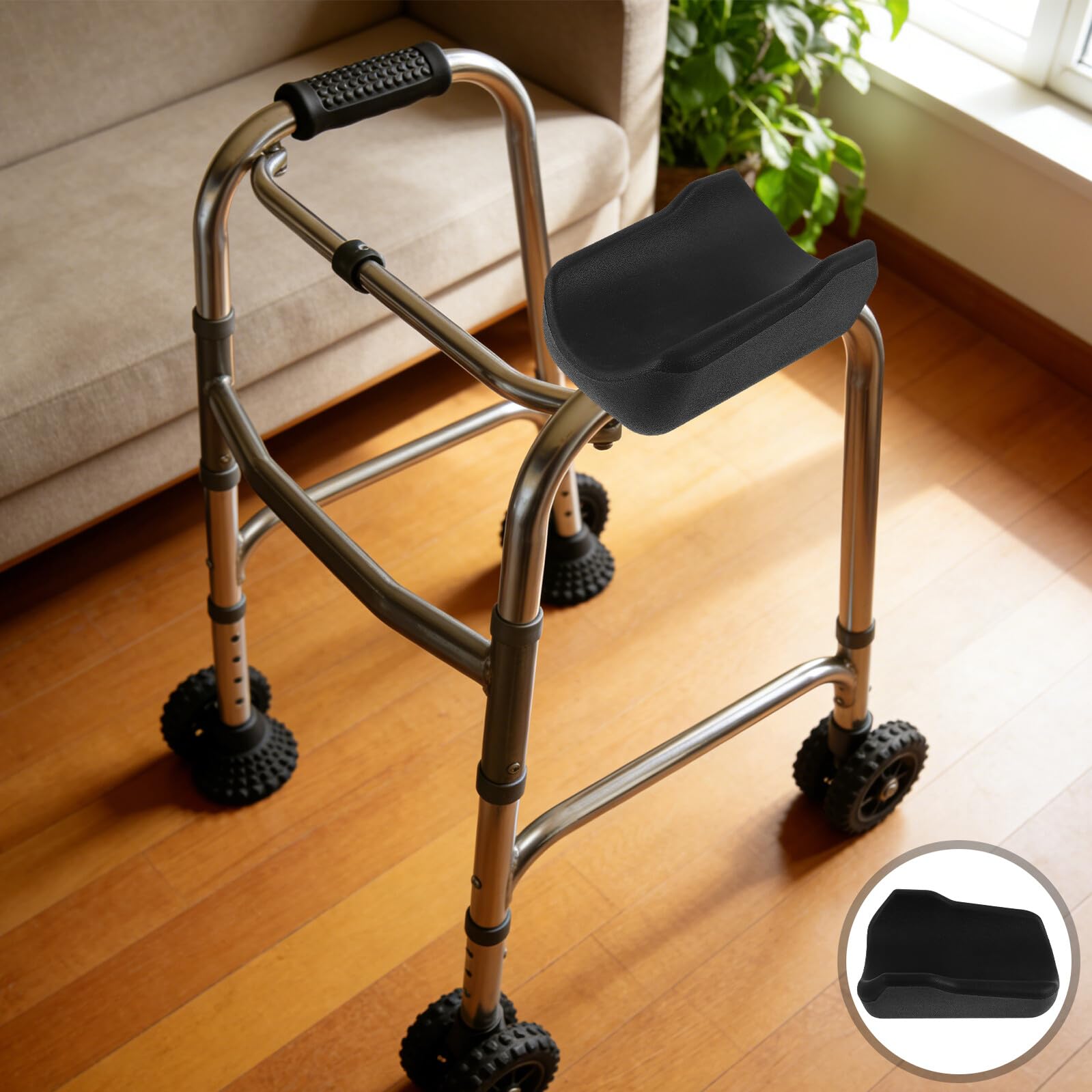 COLLBATH Ergonomicznych Podkładek pod Ramiona Do Chodzików Seniorów Miękkie Ochraniacze Łokci z Wyściełanym PU Zdejmowane Antypotowe Podpórki Przedramion Do Chodzików Stojących