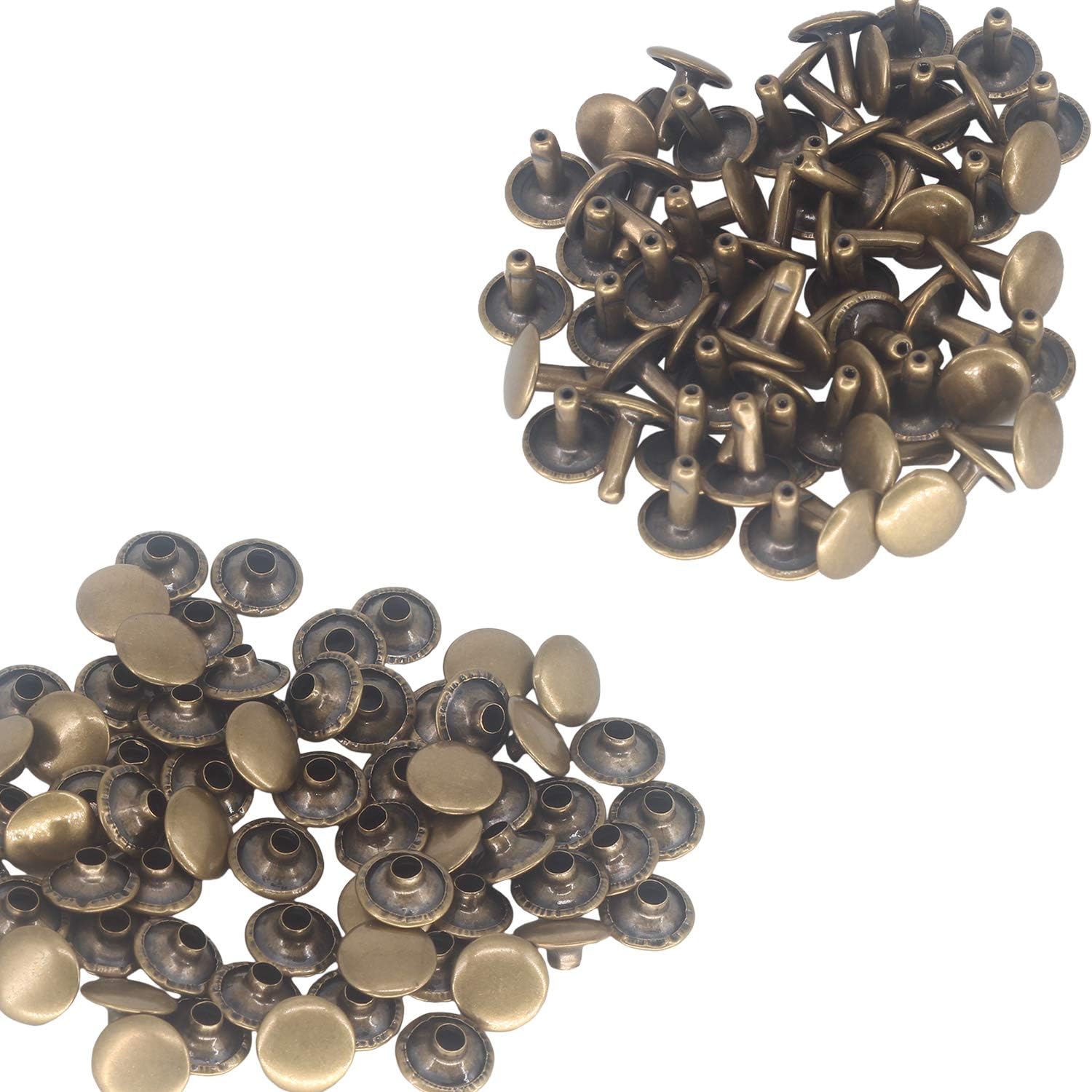 WedDecor Double Cap Leather Rivets 9mm Snap Fastener Tubular Metal Press Stud Rivets for Fabric Bag Making, DIY Leather Craft - Image 4