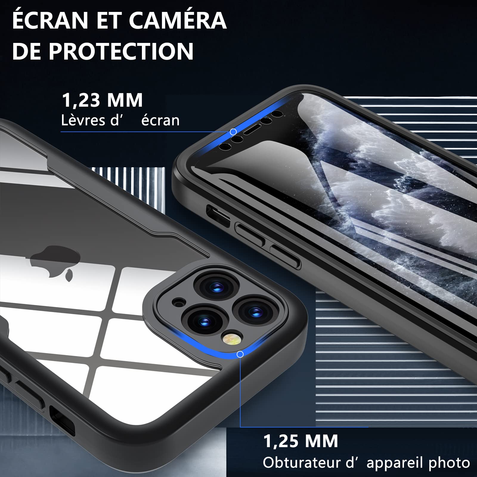 Custodia Antiurto Per IPhone 11 Pro Con Protezione Schermo Integrata – Ottpluscase – Copertura Totale 360° – Nero