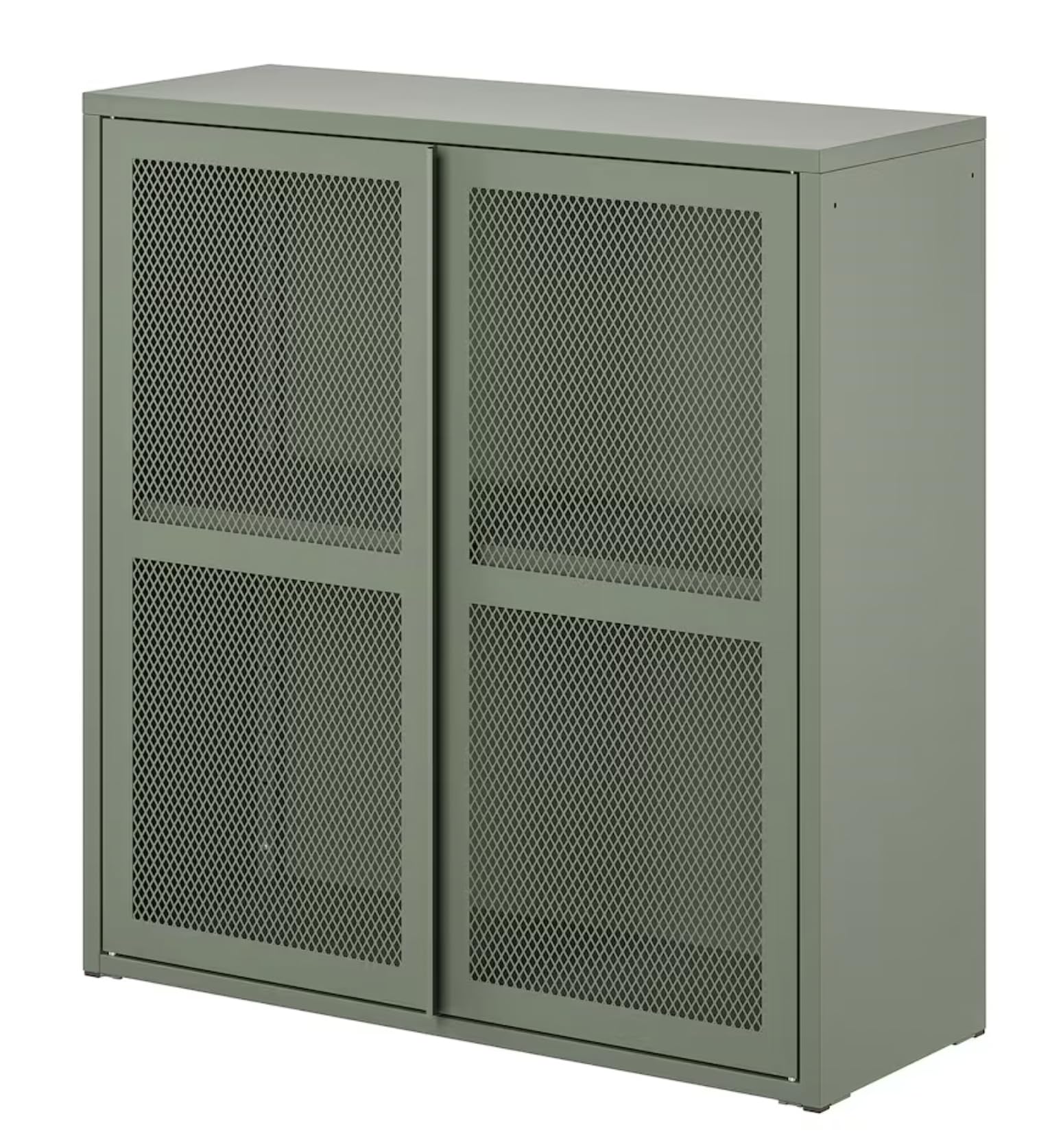 MARIAS KOMMERCE IVARCabinet with Doors, Grey-Green mesh, 80x83 cm (31 1/2x32 5/8 ")