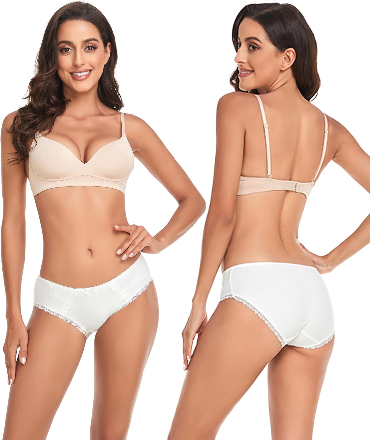 ANLIQI Women Underwear Cotton Lace Panties Ladies Briefs Underpant,Comfortable Elegant Cotton Panty with Bow Undies - Image 5