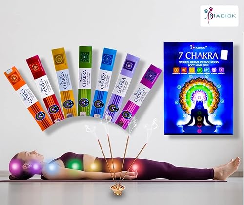 Miniatura 6 de Divine Magick 7 varillas de incienso de chakras de 0.51 onzas x 7 paquetes de fragancia para dormitorio, meditación de adoración, lo mejor para