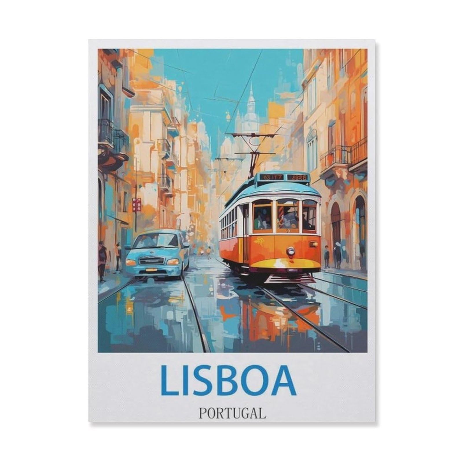 Lisboa Portugal，Vintage Metal Tin Sign Retro Wall Art Decor House Plaque Poster for Home Bar Pub Garden Kitchen Coffee Garage Decoration(15x30cm）6x12 inch-EF39