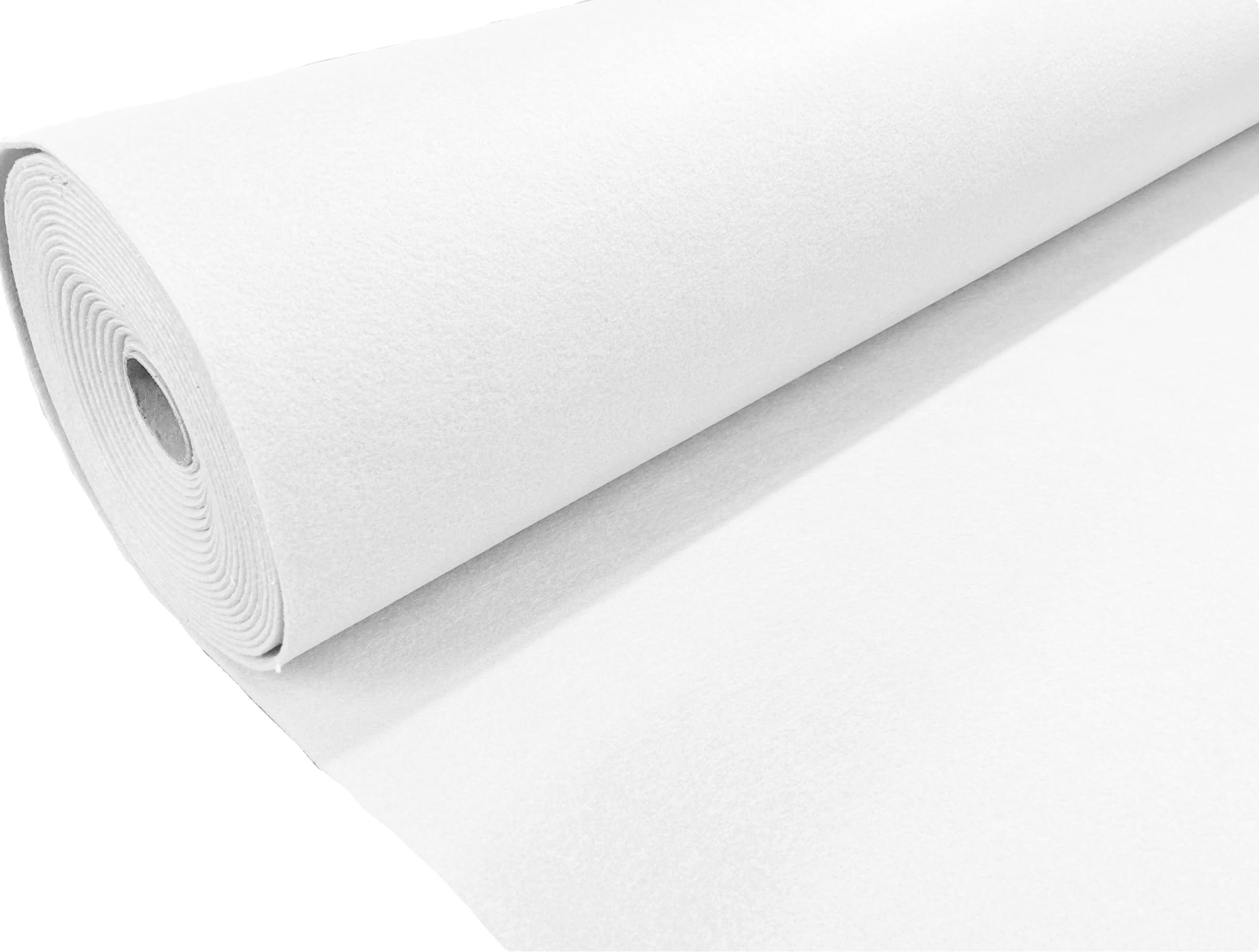Felt Fabric Plain Colour Polyester 3 Different Sizes: A4 Sheets/Half metre/Metre 90cm Wide (White, 6 x A4 Sheets)