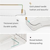 Vista 3 de YCIA&DONE Organizador de esquina para mostrador de baño, organizador de maquillaje para tocador, bandeja de perfume cosmético para el cuidado