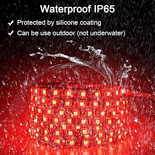 Miniatura 7 de ALITOVE Tira de luz LED flexible 5050 SMD roja de 328 pies 600 LED impermeable IP65 CC 12 V para el hogar jardín área comercial iluminación con