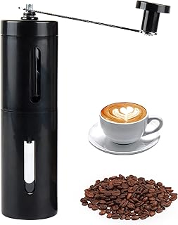 JooBebe Coffee Grinder Manual, Conical Burr Mill & Brushed Stainless Steel Coffee Bean Grinder with Hand Crank, Coffee Gri...
